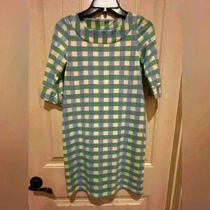 Sailor-Sailor Ladies Dress Size XS Blue Green Block Sophisticated Spring Summer
